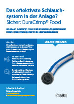 Flyer GOODALL® DuraCrimp® FOOD - innovatives, hygienisches und sicheres Presssystem speziell für die Lebensmittelindustrie