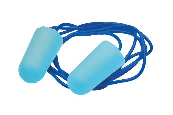 Protection auditive : bouchons d'oreille détectables en métal bleu